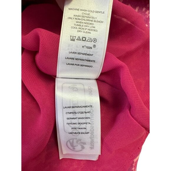 LAUREN Ralph Lauren Womens 8 Geometric Print Belted Crepe Midi Dress Fuchsia NWT - Picture 12 of 15